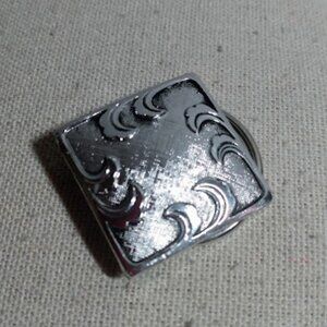 Silver tone scarf tie, marked W/Germany.